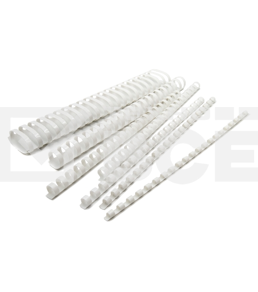 Пружины для переплета пластиковые Silwerhof d=12мм 56-80лист A4 белый (100шт) (1373587)