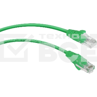 Неэкранированный патч-корд Cabeus, кат. 5е, неэкр., U/UTP, RJ45/RJ45, PVC, AWG24, 2м, зелёный