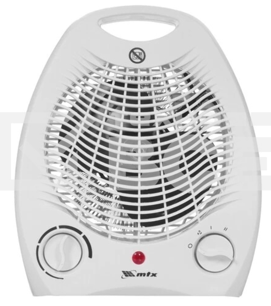 Тепловентилятор MTX FHS-2000, белый, 1000/2000 Вт, 25 м2, термостат