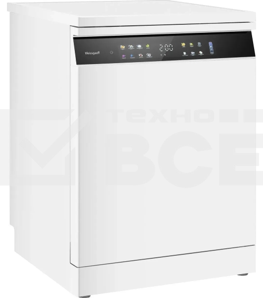 Посудомоечная машина Weissgauff DW 6039 Touch Dual Wash, белый/черный, 59.8 см, 15 компл., 49 дБ, класс A+++