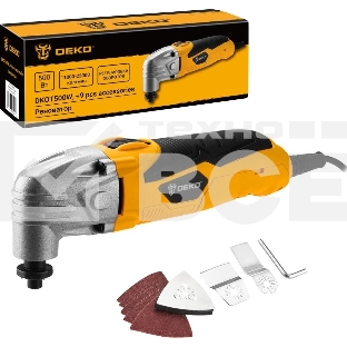 Многофункциональный инструмент Deko DKOT500W + набор предметов 9 шт.