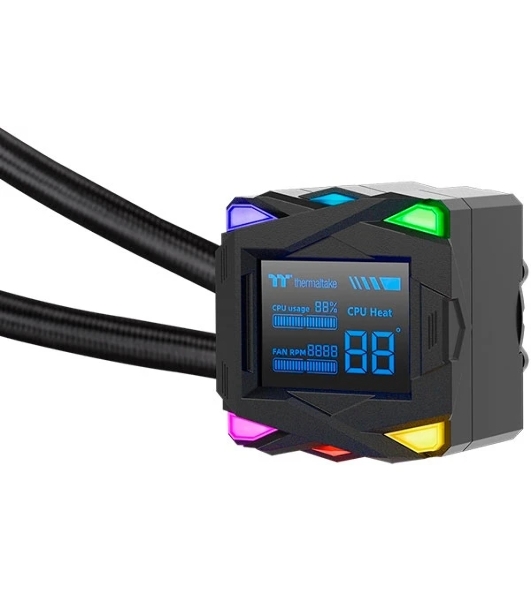 Система жидкостного охлаждения Thermaltake LA360-S ARGB Soc-AM5/AM4/1200/1700/1851 черный 4-pin 38.35dB Al+Cu LCD 360W Ret (CL-W462-PL12SW-A)