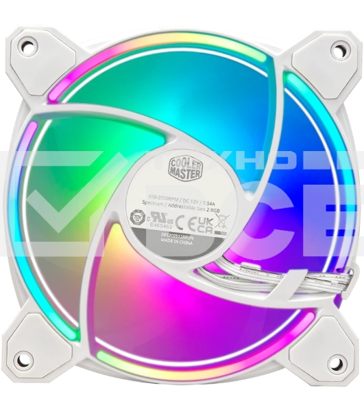 Вентилятор для корпуса Cooler Master MasterFan MF120 Halo2 ARGb 120х120x25 белый 4-pin 27дБ (MFL-B2DW-21NP2-R2) Ret