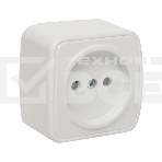 Розетка EKF EGR10-022-10 б/з, 10А, ОП Basic Минск белый, фото 1