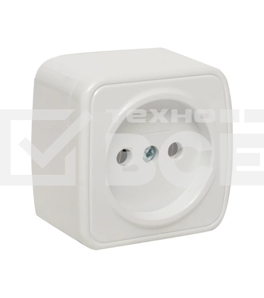 Розетка EKF EGR10-022-10 б/з, 10А, ОП Basic Минск белый