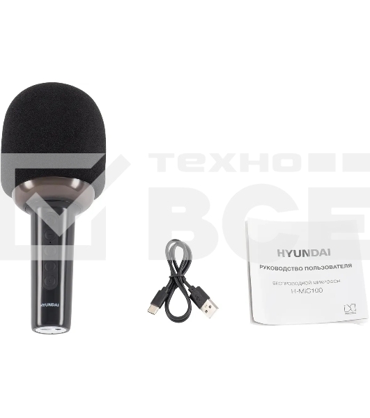 Микрофон беспроводной Hyundai H-MIC100 черный