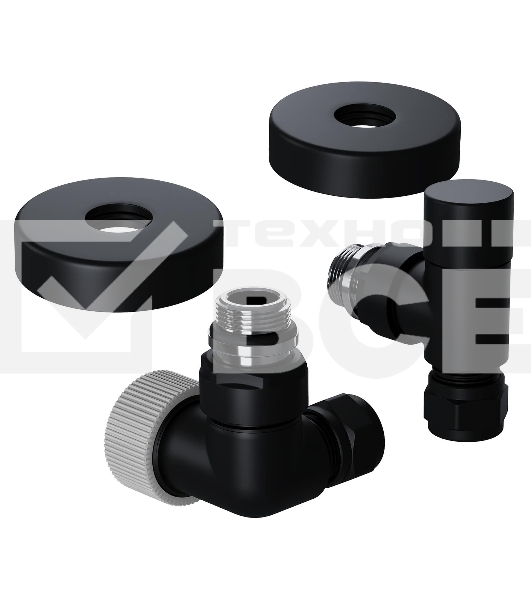 Набор термостатический трехосевой Royal Thermo Design Pro 15мм М30х1,5 черный