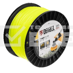 Леска для триммера Denzel зубчатый квадрат, 3,0мм х 113м, на DIN катушке FLEX CORD