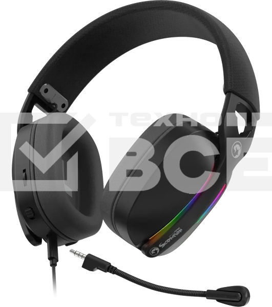 Гарнитура Marvo Pulz 70S Gaming Headset чёрный, проводная, USB, 7.1 Surround, RGB-подсветка