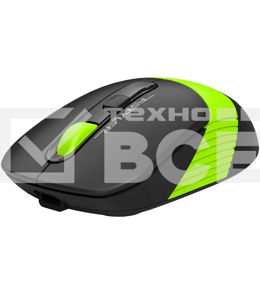 Мышь беспроводная A4Tech Fstyler FG10CS Air черный/зеленый, 2000 dpi, радиоканал, USB, кнопки - 4