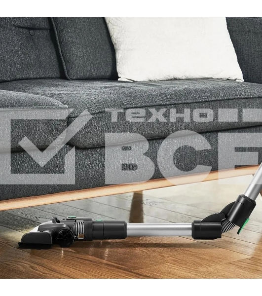 Пылесос вертикальный Kitfort КТ-5168-2 зеленый/черный, питание от аккумулятора, 75 Вт, уборка сухая, пылесборник 0.5 л, работа от АКБ max 32 мин.