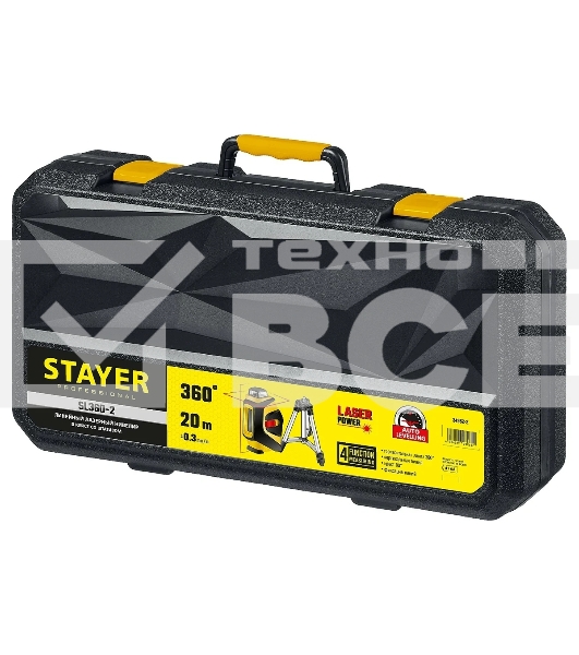 Нивелир STAYER SL360-2 лазерный, крест + 360°, штатив, кейс