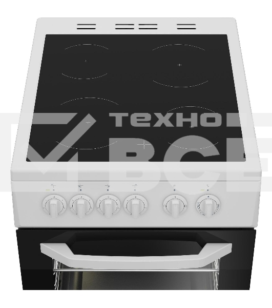 Плита электрическая Beko FFSS57001W белый, конфорок 4 шт, духовка 60 л, 50 см x 85 см x 60 см