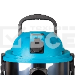 Строительный пылесос Bort BSS-1015 голубой/серебристый, 285/1250 Вт, уборка сухая/влажная, пылесборник контейнер, 15 л, фото2