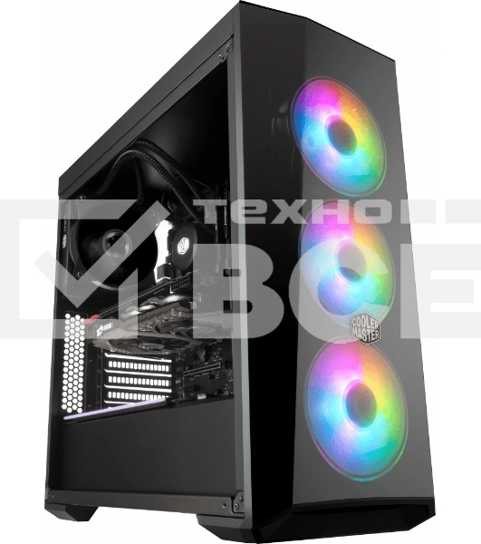 Корпус без блока питания Cooler Master MasterBox 5 Lite RGB, USB 3.0 x 2, 1xFan, 3x120mm ARGB Fan, Black, Splitter cable + Controller, ATX, w/o PSU