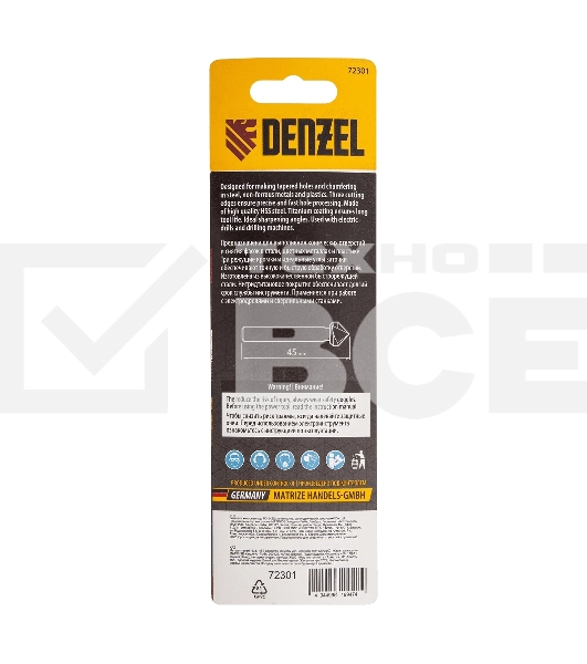 Зенковка конусная Denzel под М3, HSS, по металлу, цилиндрический хвостовик