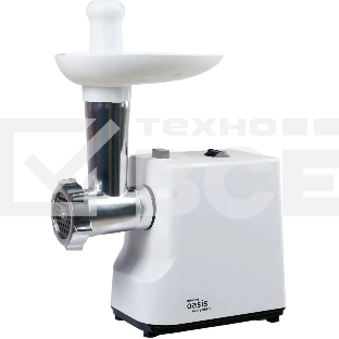 Мясорубка электрическая Oasis MG-LK1 белый, 1300 Вт, 1.5 кг/мин, реверс, защита от перегрузки, насадки - 4