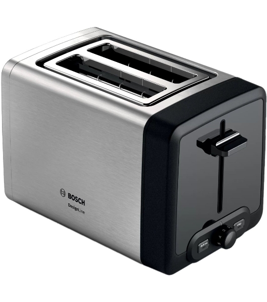 Тостер Bosch TAT4P420 нержавеющая сталь, 970 Вт, 2 слота