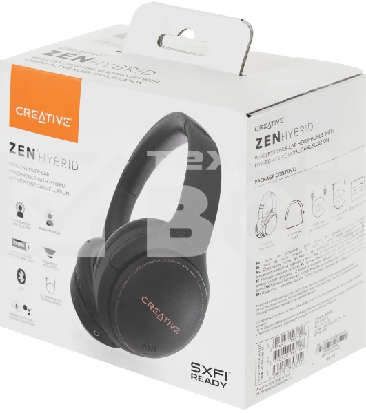 Беспроводные/проводные наушники Creative Zen Hybrid белый, полноформатные, Bluetooth + проводной, активное шумоподавление