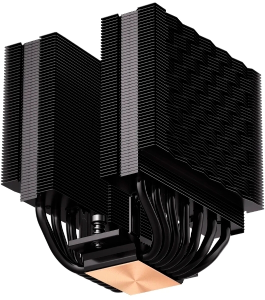 Кулер для процессора PCCooler RT720 TC BK (270W, 4-pin PWM, 157.5mm, Al/Cu, 7x6mm, 2x120mm, 73.32CFM, 34.9dBA, 2200RPM, S: 1851/1700/1200/115X, AM5/AM4, black)