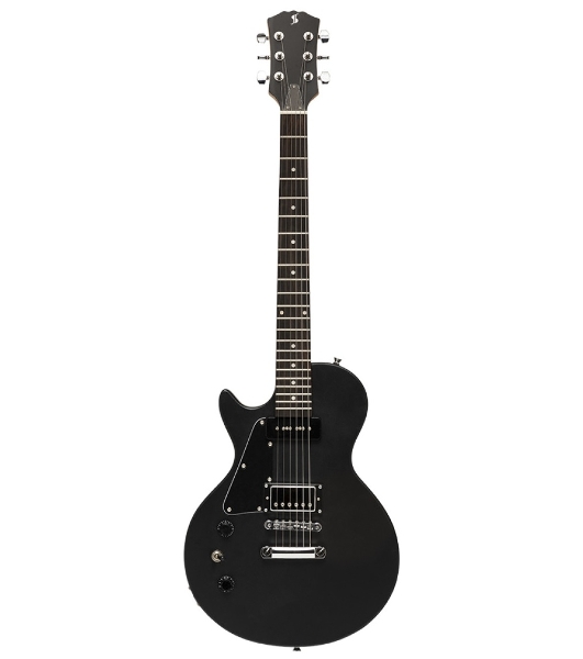 Электрогитара STAGG SEL-HB90 LH BLK 6-ти струнная, леворукая, корпус массив красного дерева, гриф красное дерево, накладка палисандр, 22 лада, звукосниматели 1х P90, 1х хамбакер, регуляторы 1x громкости, 1x тона, 3-х поз. переключатель, цвет черный