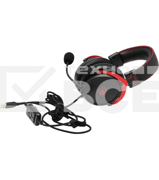 Наушники с микрофоном A4Tech Bloody M590i красный/черный 1м мониторные USB оголовье