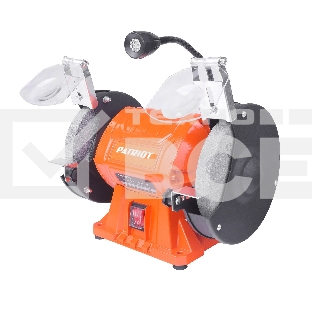 Станок заточной PATRIOT Expert GM 150 PL, подсветка, 375Вт, 2980об/мин,150мм диск, А36/А60 зерн, посадочный 12.7мм, асинхронный, адаптер на круги 32 мм