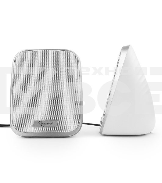 Акустич. система 2.0 Gembird SPK-100-W, белый, 6 Вт, регулятор громкости, USB-питание					