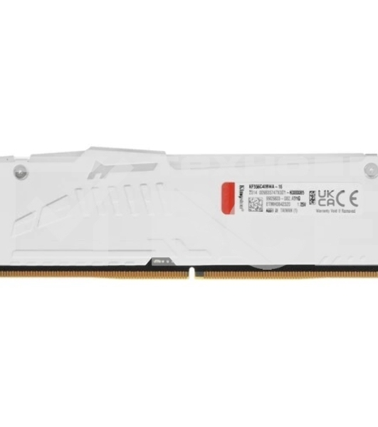 Оперативная память Kingston Fury Beast, DDR5, 16GB (1x16GB), 5600MHz, CL40, радиатор, RGB, белый