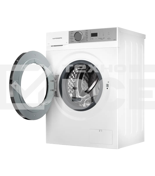 Стиральная машина Kuppersberg WM 480 W, отдельностоящая, 8 кг, 15 программ, 1400 об/мин, пар, дозагрузка белья, отложенный старт, предварительная стирка, LED дисплей, энергоэффективность А+++, белый