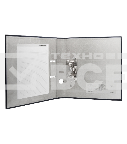 Папка-регистратор Silwerhof 1890079 A4 50мм, ПВХ/бумага черный, без окантовки, сборная, сменный карман на корешке