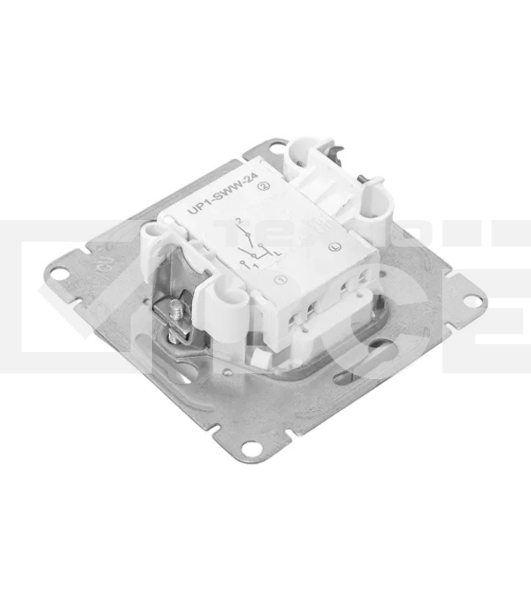 Механизм выключателя EKF UP1-SWA-24 Эпика двухклавишный, с подсветкой, алюминий