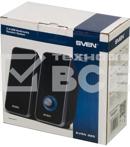 Акустическая система 2.0 SVEN 325, черный, USB, мощность 2x3 Вт(RMS) SVEN 325, черный, USB, акустическая система 2.0, мощность 2x3 Вт(RMS)