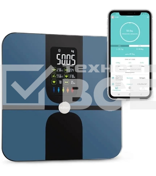 Весы напольные электронные Kitfort КТ-816 макс.180кг темно-синий/черный