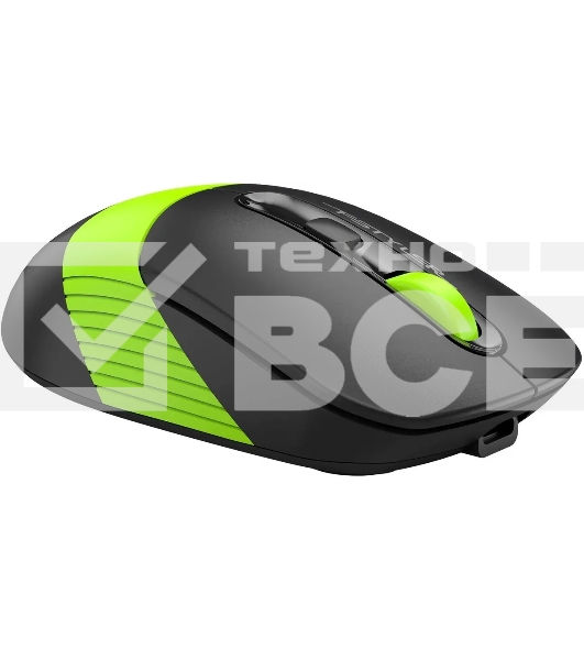 Мышь беспроводная A4Tech Fstyler FG10CS Air черный/зеленый, 2000 dpi, радиоканал, USB, кнопки - 4