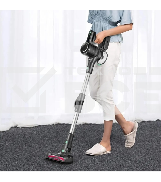 Пылесос вертикальный Kitfort КТ-5168-2 зеленый/черный, питание от аккумулятора, 75 Вт, уборка сухая, пылесборник 0.5 л, работа от АКБ max 32 мин.