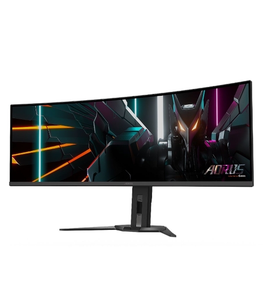 Монитор 49' Gigabyte AORUS CO49DQ-EK QD-OLED 5120x1440, 144 Гц, 0.03 мс, 32:9, 250 кд/м², 2xHDMI 2.1, DP 1.4, USB-C (18 Вт), 3.5 Jack, USB Hub (3x USB 3.2), динамики (2x5 Вт), HDR10, изогнутый экран (1800R), черный