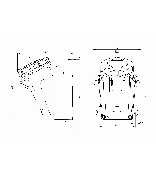 Розетка наружная DKC DIS5181653T 16А 230В 2P+E IP67