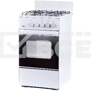 Плита газовая Лада Nova RG 24043 белый, конфорок 4 шт, духовка 50 л, 50 см x 85 см x 60 см