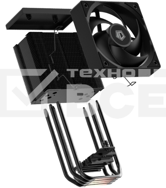 Кулер Cooler ID-Cooling SE-904-XT BLACK LGA1851/1700/1200/115X/AM5/AM4 (TDP 180W, PWM, 4 тепл.трубки прямого контакта, FAN 100мм) RET