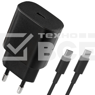 Сетевое зарядное устройство Defender UPA-125 25W,USB C,кабель Type-C,черный