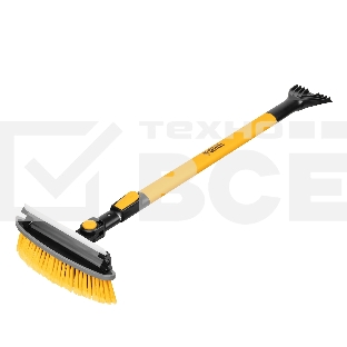 Щетка сметка со скребком Denzel телескоп, поворотная голова, водосгон 950-1320 мм