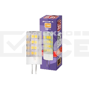 Лампа светодиодная JazzWay PLED-G4 5Вт капсульная 2700К теплый белый G4 400лм 175-240В