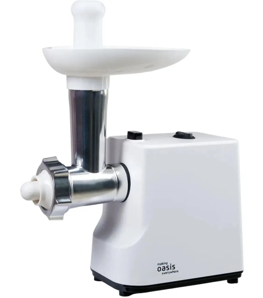 Мясорубка электрическая Oasis MG-LK1 белый, 1300 Вт, 1.5 кг/мин, реверс, защита от перегрузки, насадки - 4