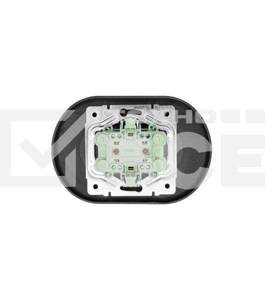 Розетка 2-м LEZARD СП OSEN без заземл. ПБТ, круглая, механизм, черный бархат 744-4200-128B