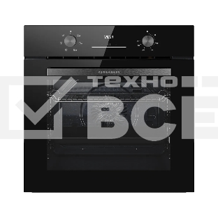 Духовой шкаф Kuppersberg HO 606 Black, High-Tech, 78 л, поворотное управление, дисплей, таймер, 6 режимов, макс. температура 310 градусов, телескопические направляющие (на 1 уровень), цвет черный, цвет фурнитуры черный