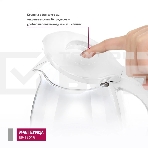 Чайник электрический Мастерица ЕК-1801G, снег, 1.8 л, стекло, 1850 Вт, фото2