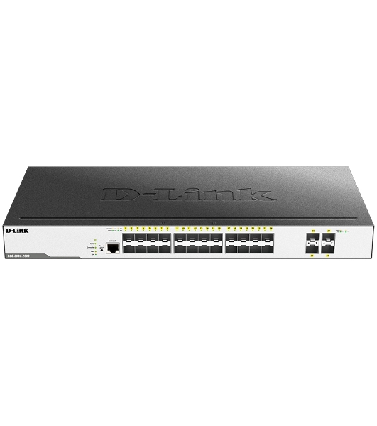 Коммутатор D-Link DGS-3000-28XS/B1A, 24×1 Гбит/с SFP + 4×10 Гбит/с SFP+, управляемый
