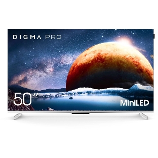 Телевизор Digma PRO 50' Mini LED 50Q серебристый Mini-LED QLED UHD 144Hz Smart TV Google TV 3GB/32GB