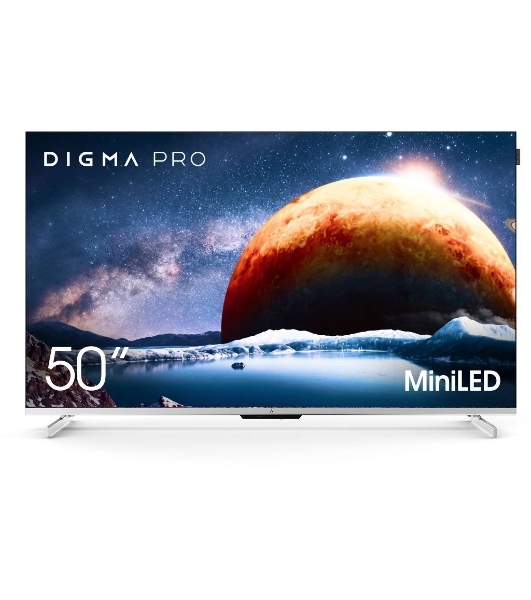 Телевизор Digma PRO 50' Mini LED 50Q серебристый Mini-LED QLED UHD 144Hz Smart TV Google TV 3GB/32GB